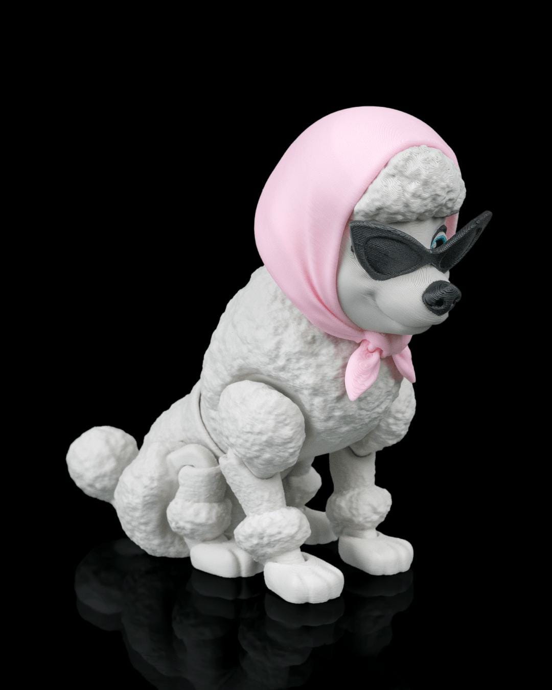 Articulated Poodle Figurine, Flexible 3D Printed Fidget Dog Toy, Custom Color Poodle Desk Decor, Gift for Dog Mom & Poodle Lover