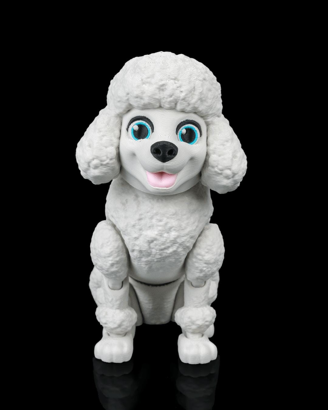 Articulated Poodle Figurine, Flexible 3D Printed Fidget Dog Toy, Custom Color Poodle Desk Decor, Gift for Dog Mom & Poodle Lover