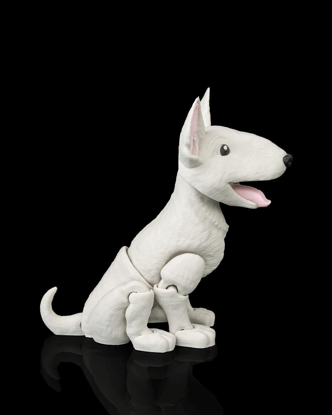 Articulated Bull Terrier Figurine, Flexible 3D Printed Fidget Dog Toy, Custom Color Desk Decor, Gift for Dog Mom & Bull Terrier Lover