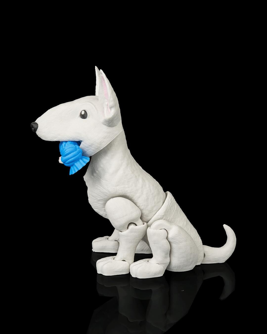 Articulated Bull Terrier Figurine, Flexible 3D Printed Fidget Dog Toy, Custom Color Desk Decor, Gift for Dog Mom & Bull Terrier Lover