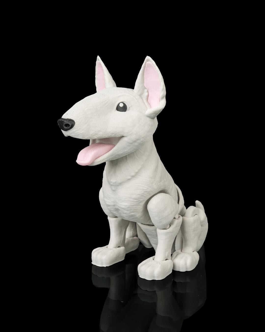 Articulated Bull Terrier Figurine, Flexible 3D Printed Fidget Dog Toy, Custom Color Desk Decor, Gift for Dog Mom & Bull Terrier Lover