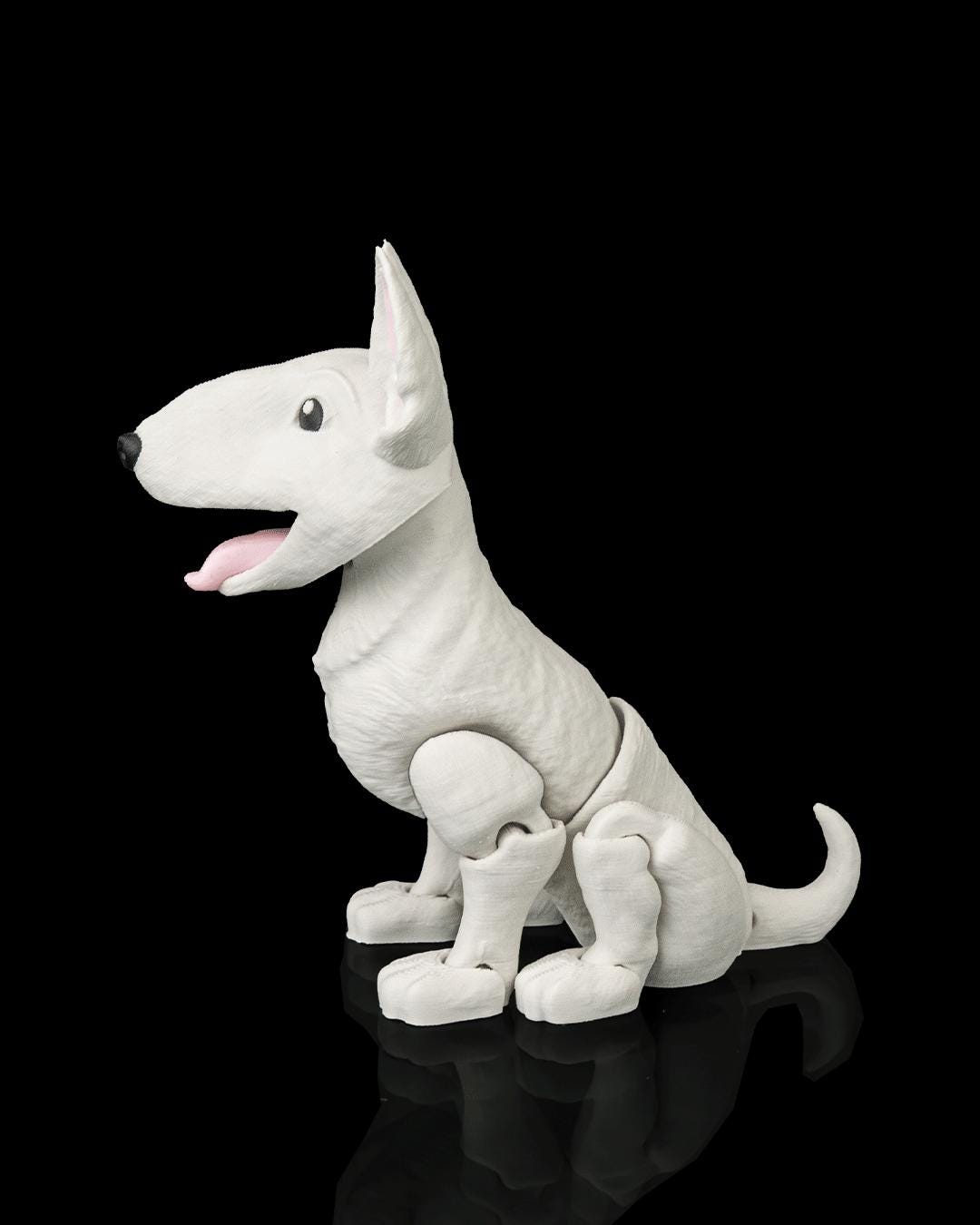 Articulated Bull Terrier Figurine, Flexible 3D Printed Fidget Dog Toy, Custom Color Desk Decor, Gift for Dog Mom & Bull Terrier Lover