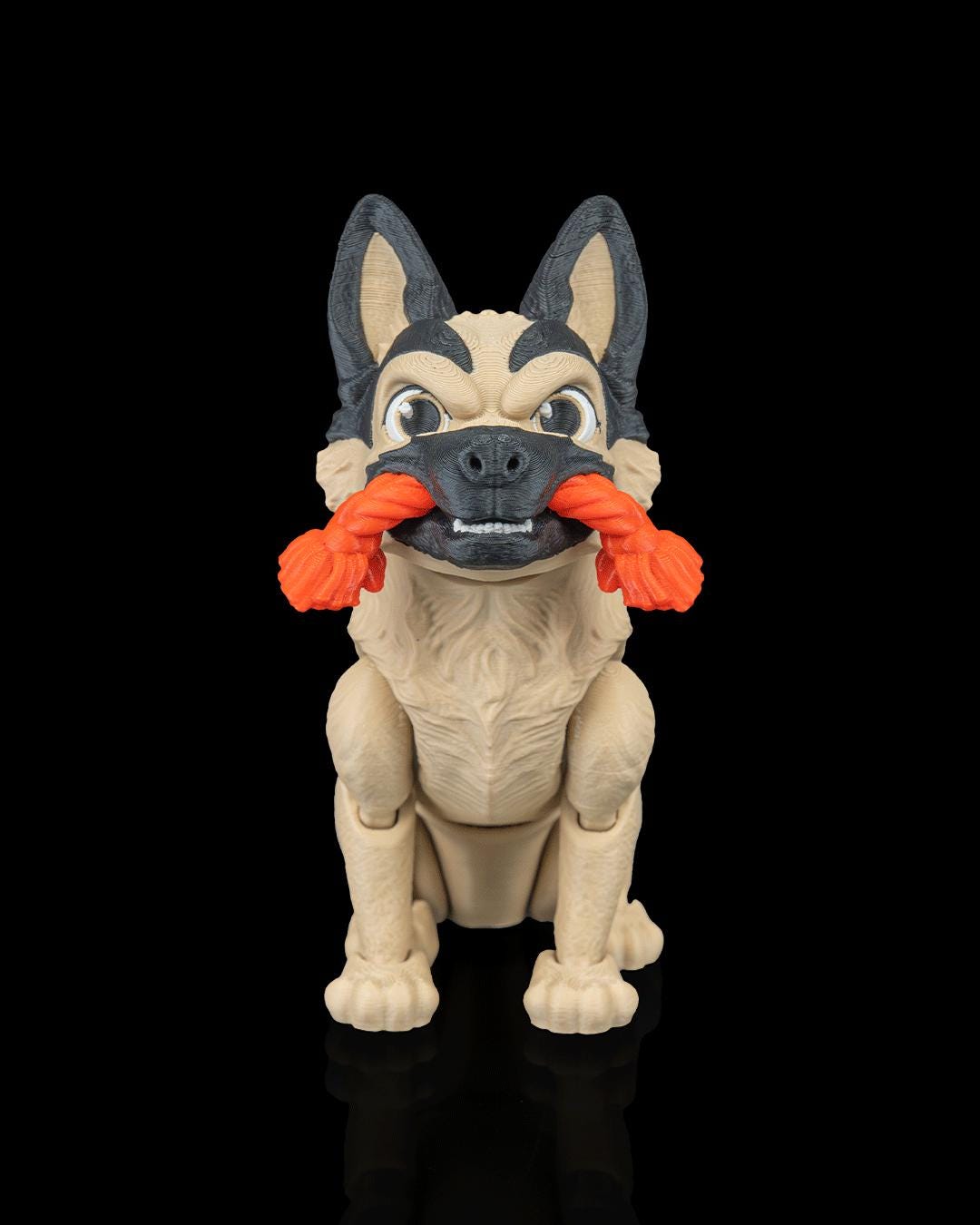 Articulated German Shepherd Figurine, Flexible 3D Printed Fidget Dog Toy, Custom Color Desk Decor, Gift for Dog Mom & GS
