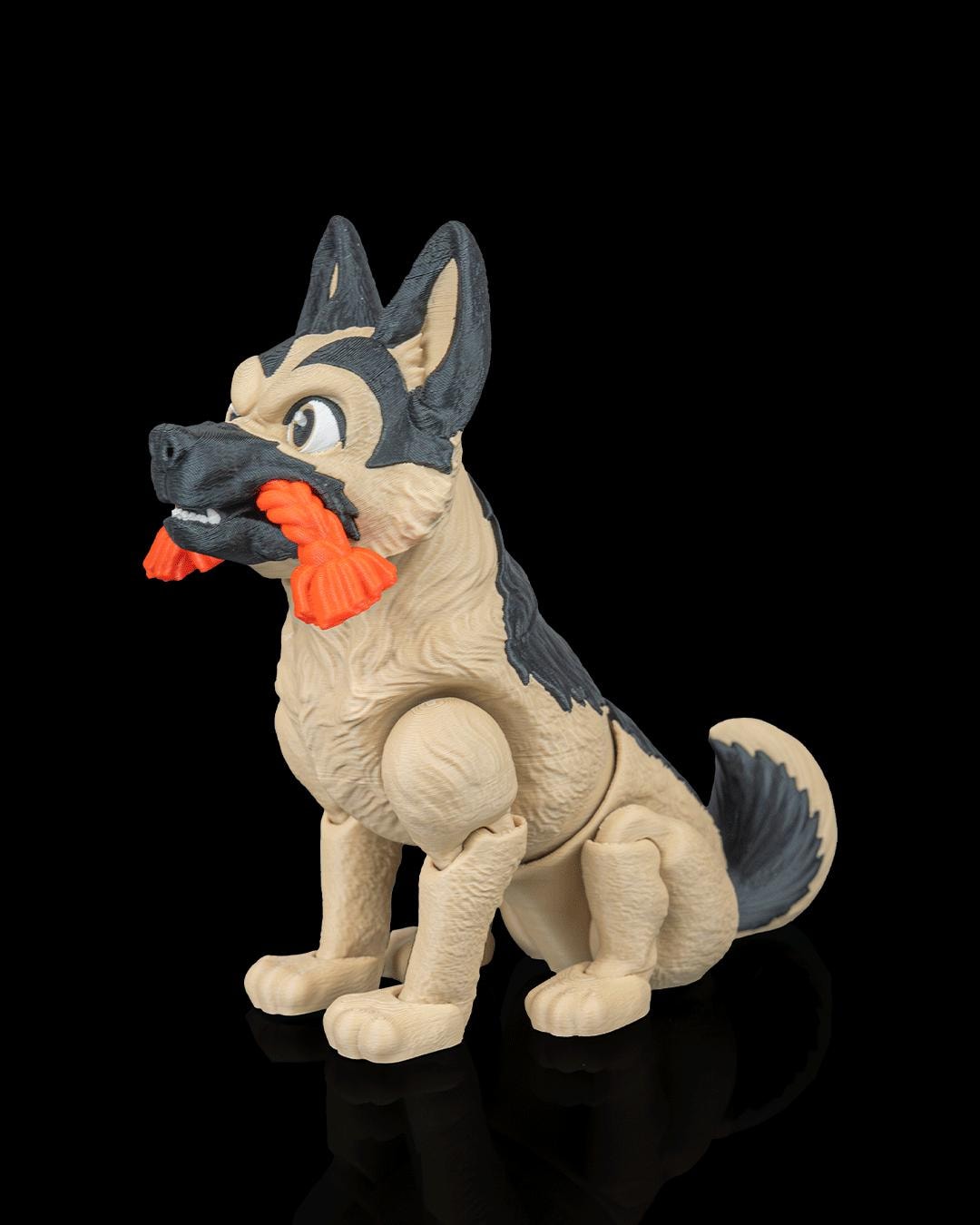 Articulated German Shepherd Figurine, Flexible 3D Printed Fidget Dog Toy, Custom Color Desk Decor, Gift for Dog Mom & GSD Lover
