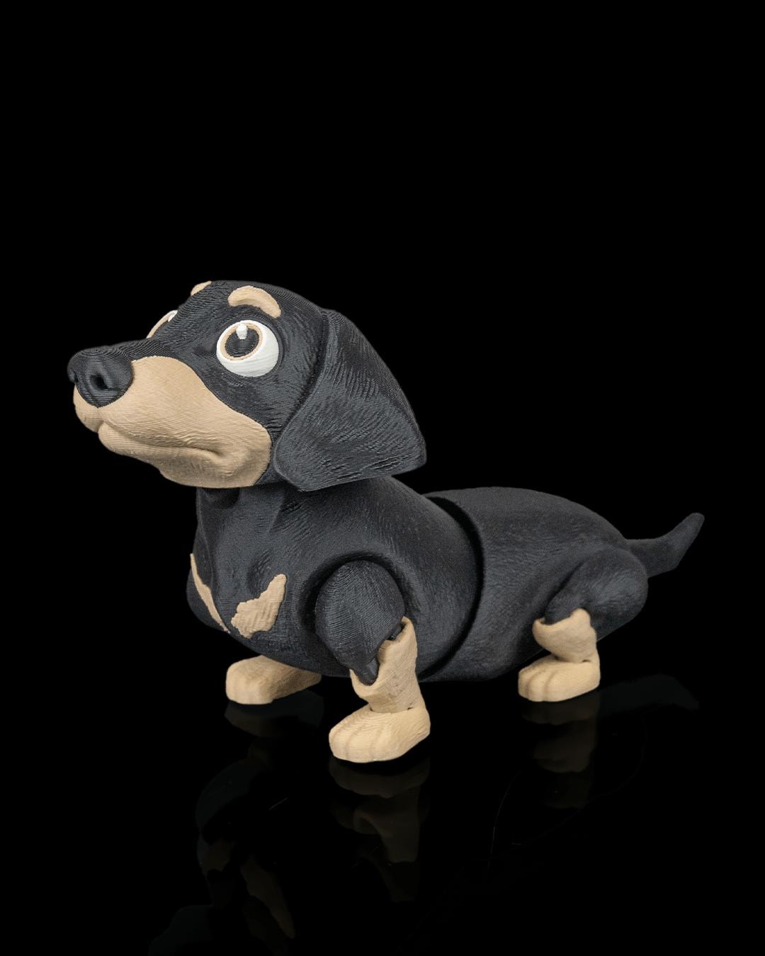 Articulated Dachshund Figurine, Flexible 3D Printed Fidget Dog Toy, Custom Color Dachshund Desk Decor, Gift for Dog Mom & Dachshund Lover