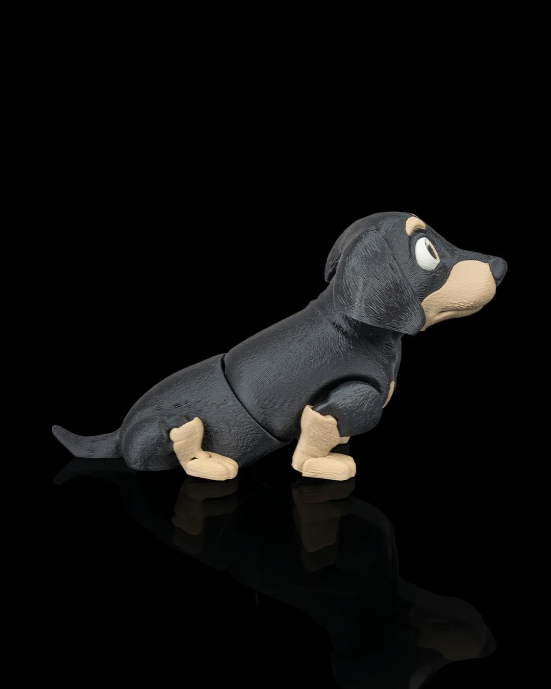 Articulated Dachshund Figurine, Flexible 3D Printed Fidget Dog Toy, Custom Color Dachshund Desk Decor, Gift for Dog Mom & Dachshund Lover