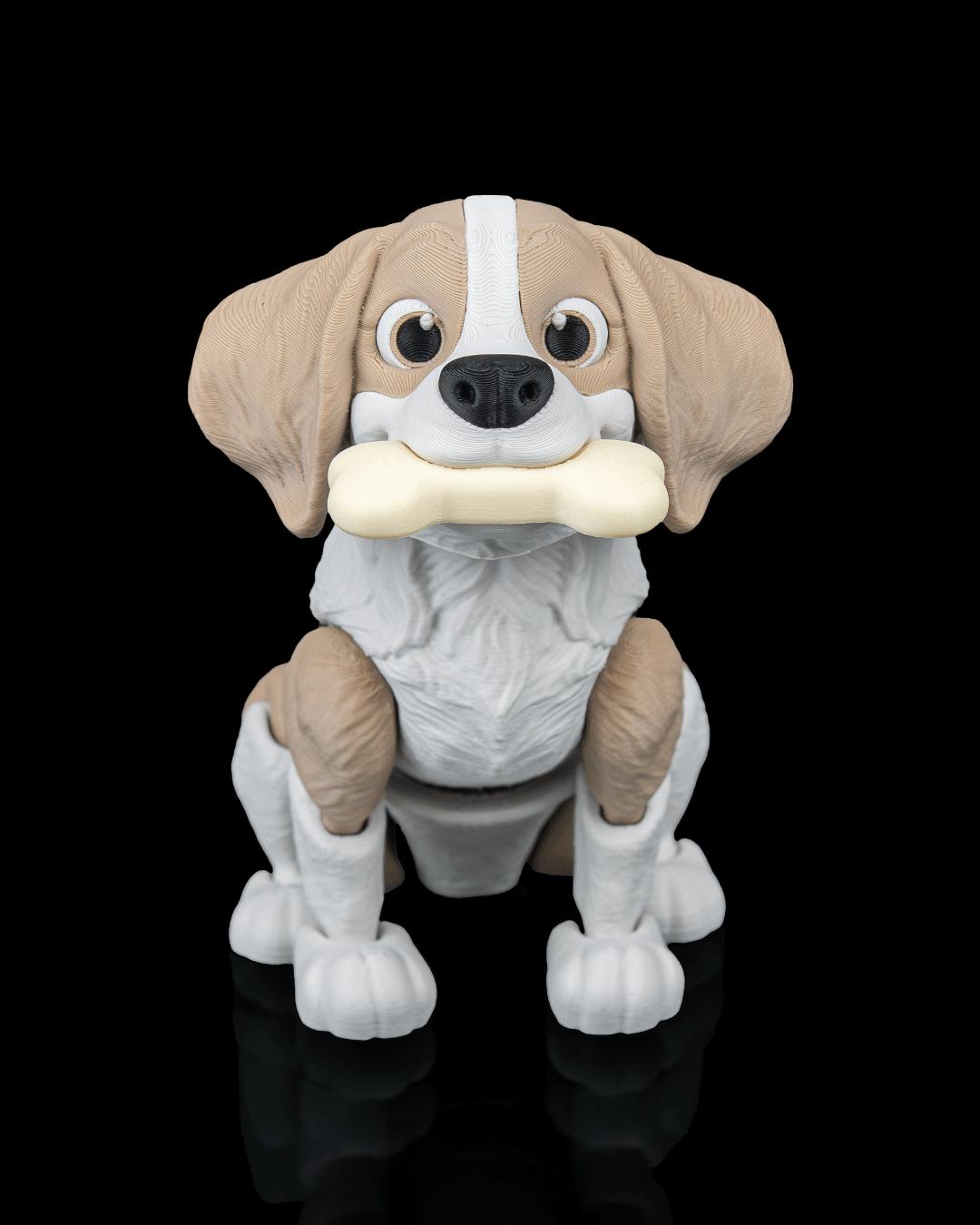 Articulated Beagle Figurine, Flexible 3D Printed Fidget Dog Toy, Custom Color Beagle Desk Decor, Gift for Dog Mom & Beag