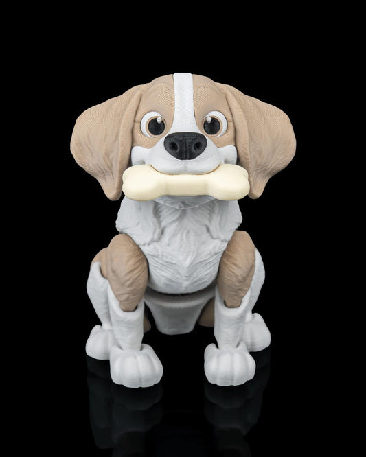 Articulated Beagle Figurine, Flexible 3D Printed Fidget Dog Toy, Custom Color Beagle Desk Decor, Gift for Dog Mom & Beag