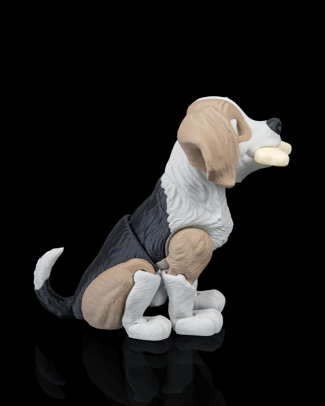 Articulated Beagle Figurine, Flexible 3D Printed Fidget Dog Toy, Custom Color Beagle Desk Decor, Gift for Dog Mom & Beagle Lover