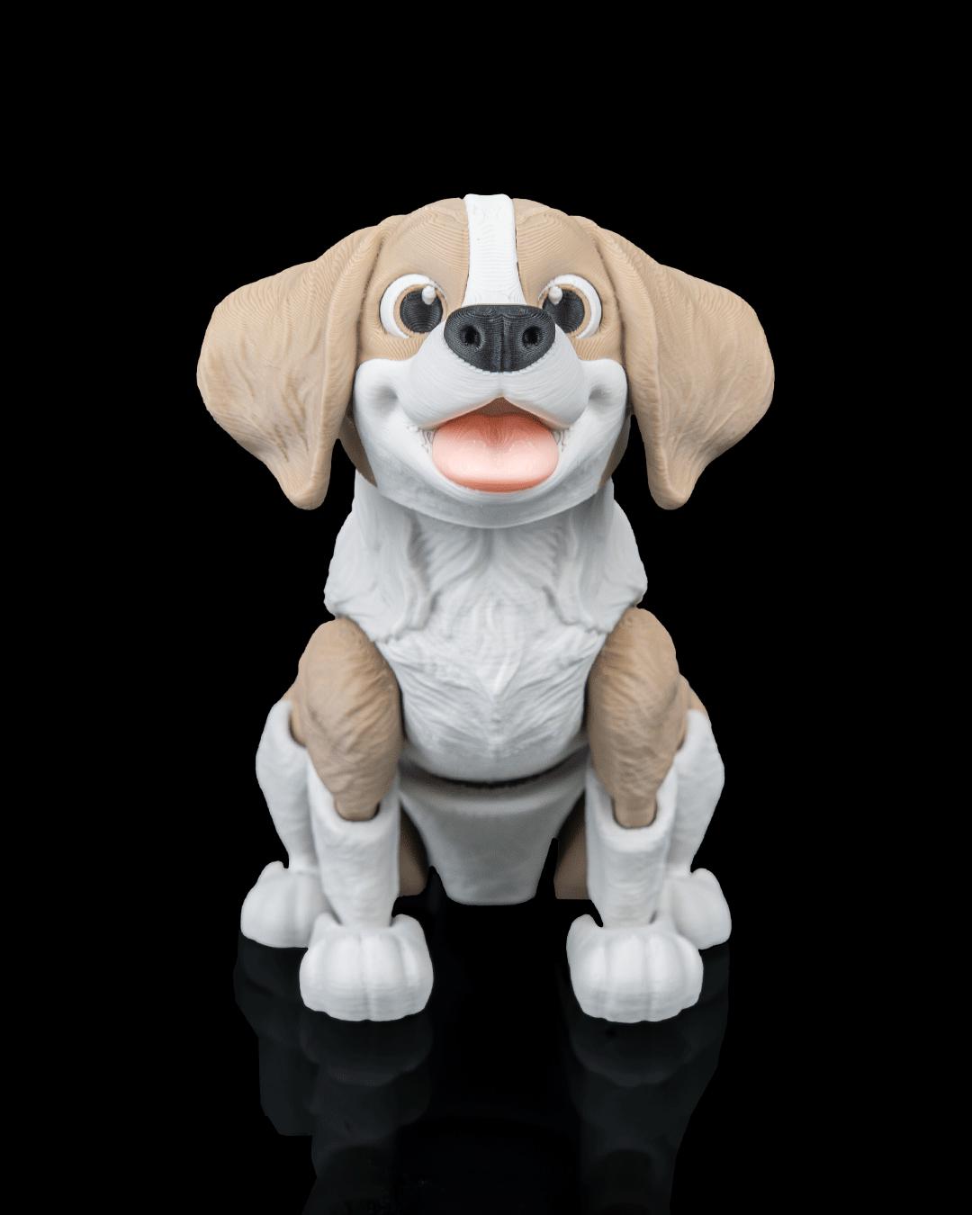 Articulated Beagle Figurine, Flexible 3D Printed Fidget Dog Toy, Custom Color Beagle Desk Decor, Gift for Dog Mom & Beagle Lover