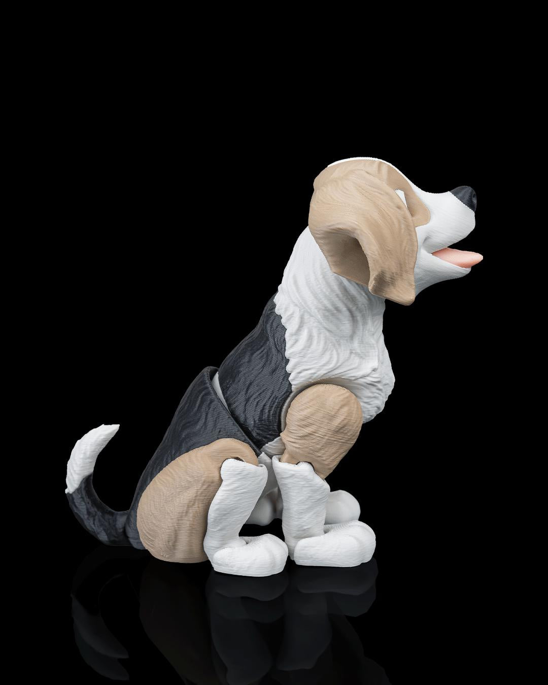 Articulated Beagle Figurine, Flexible 3D Printed Fidget Dog Toy, Custom Color Beagle Desk Decor, Gift for Dog Mom & Beagle Lover