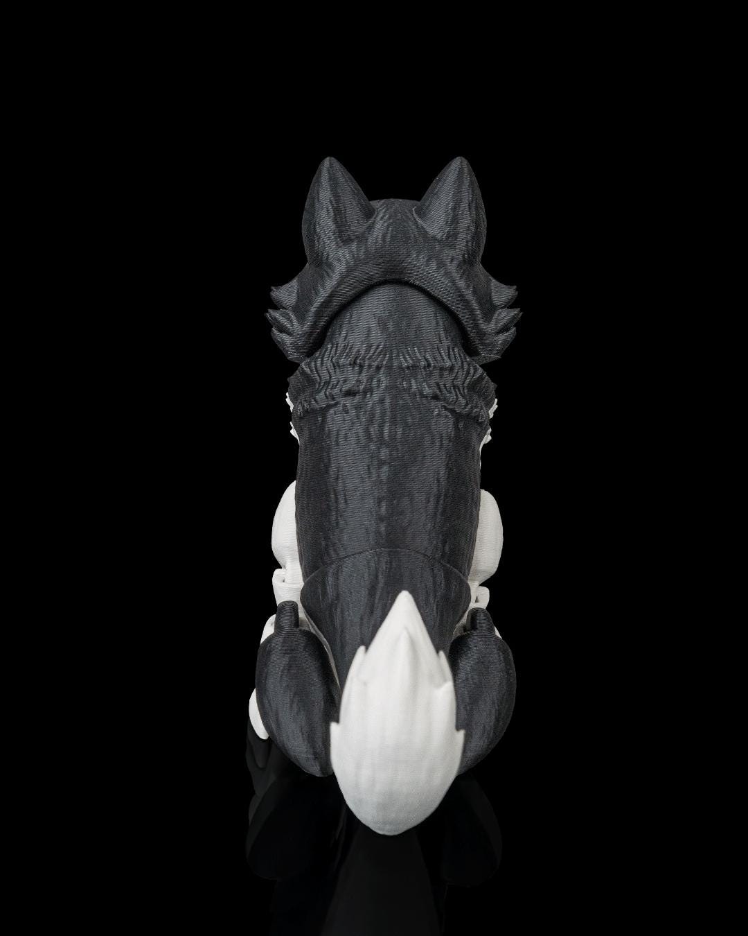 Articulated Husky Figurine, Flexible 3D Printed Fidget Dog Toy, Custom Color Husky Desk Decor, Gift for Dog Mom & Husky Lover