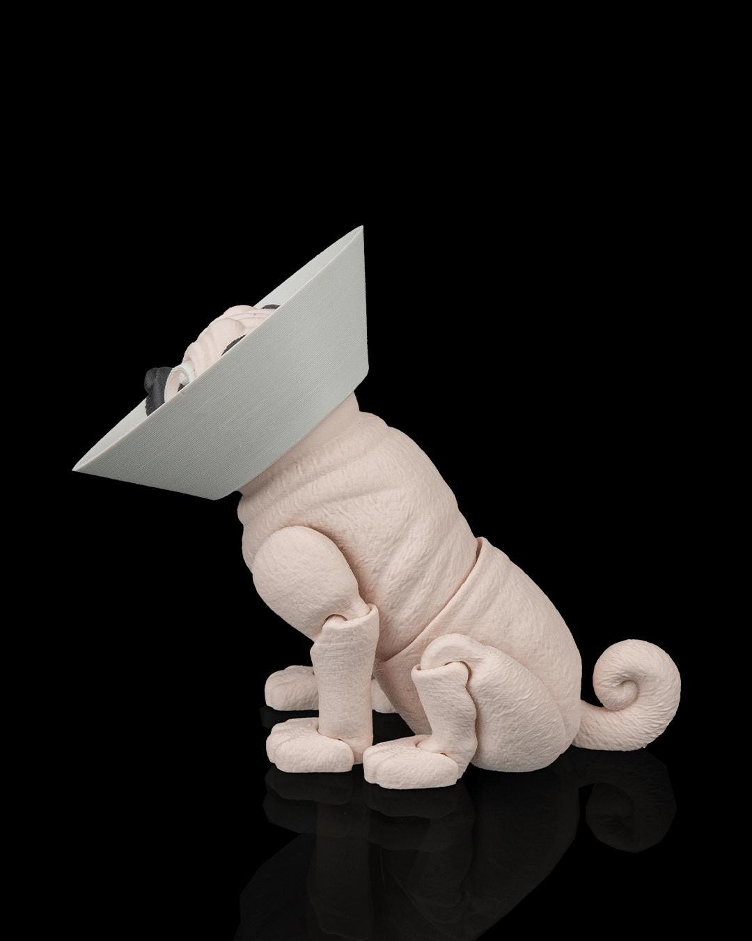 Articulated Pug Figurine, Flexible 3D Printed Fidget Dog Toy, Custom Color Pug Desk Decor, Gift for Dog Mom & Pug Lover
