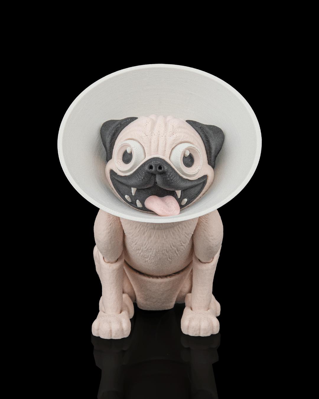 Articulated Pug Figurine, Flexible 3D Printed Fidget Dog Toy, Custom Color Pug Desk Decor, Gift for Dog Mom & Pug Lover
