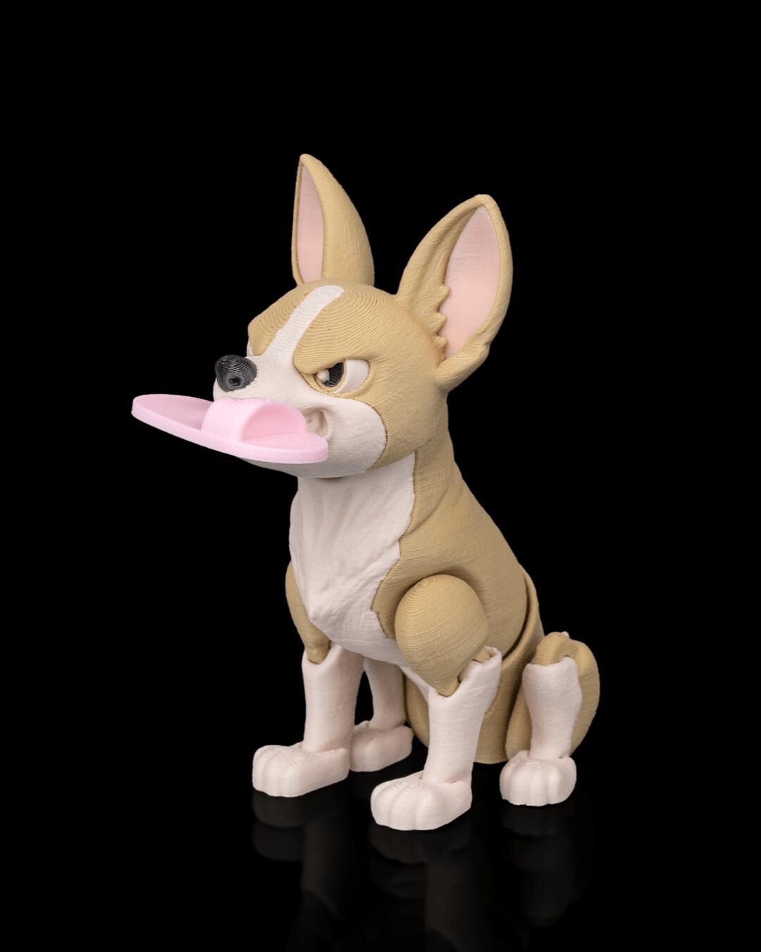 Articulated Chihuahua Figurine, Flexible 3D Printed Fidget Dog Toy, Custom Color Chihuahua Desk Decor, Gift for Dog Mom & Chihuahua Lover