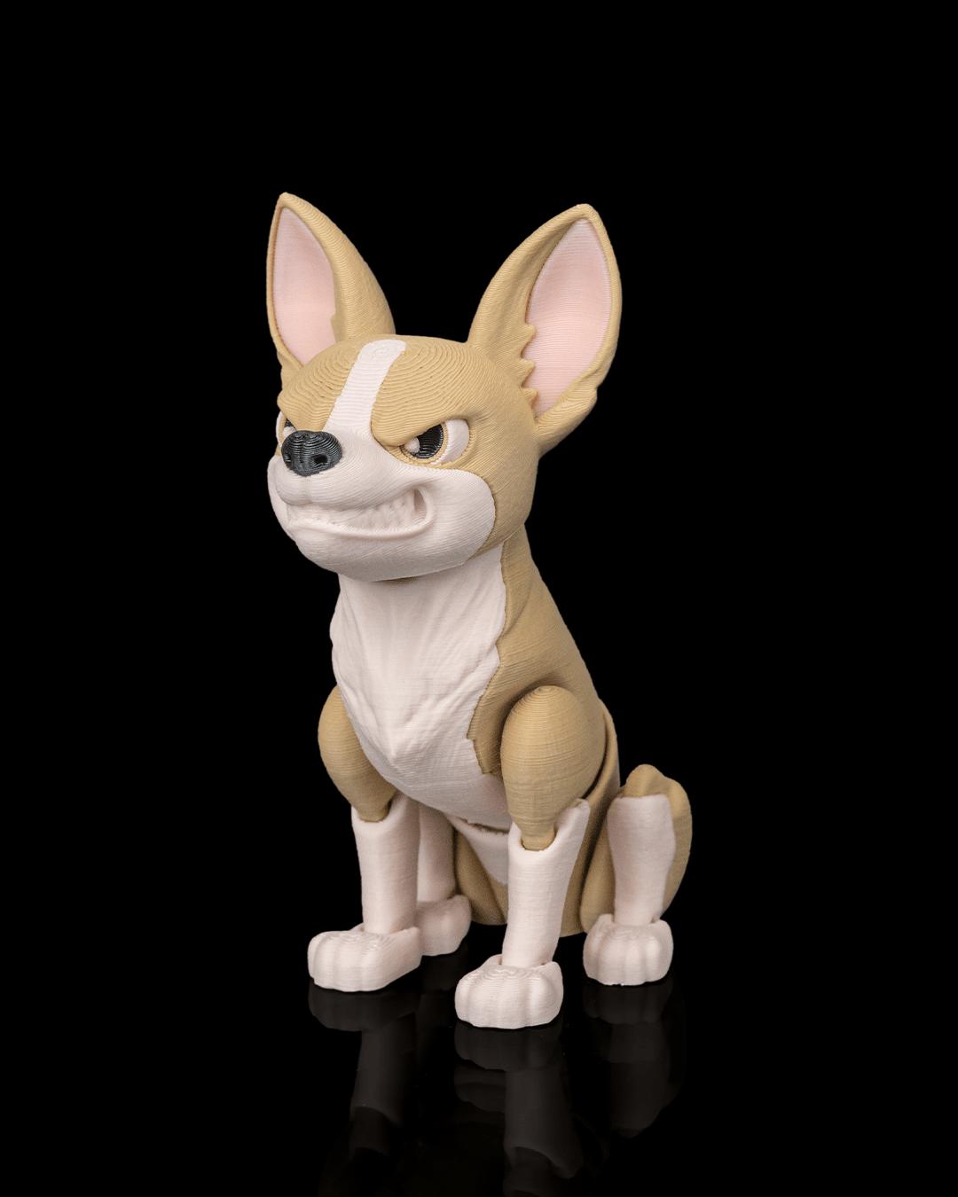 Articulated Chihuahua Figurine, Flexible 3D Printed Fidget Dog Toy, Custom Color Chihuahua Desk Decor, Gift for Dog Mom & Chihuahua Lover