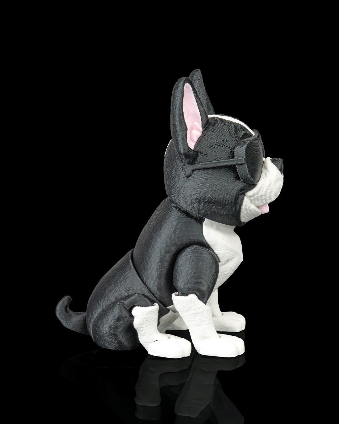 Articulated French Bulldog Figurine, Flexible 3D Printed Fidget Dog Toy, Custom Color Desk Decor, Gift for Dog Mom & Frenchie Lover