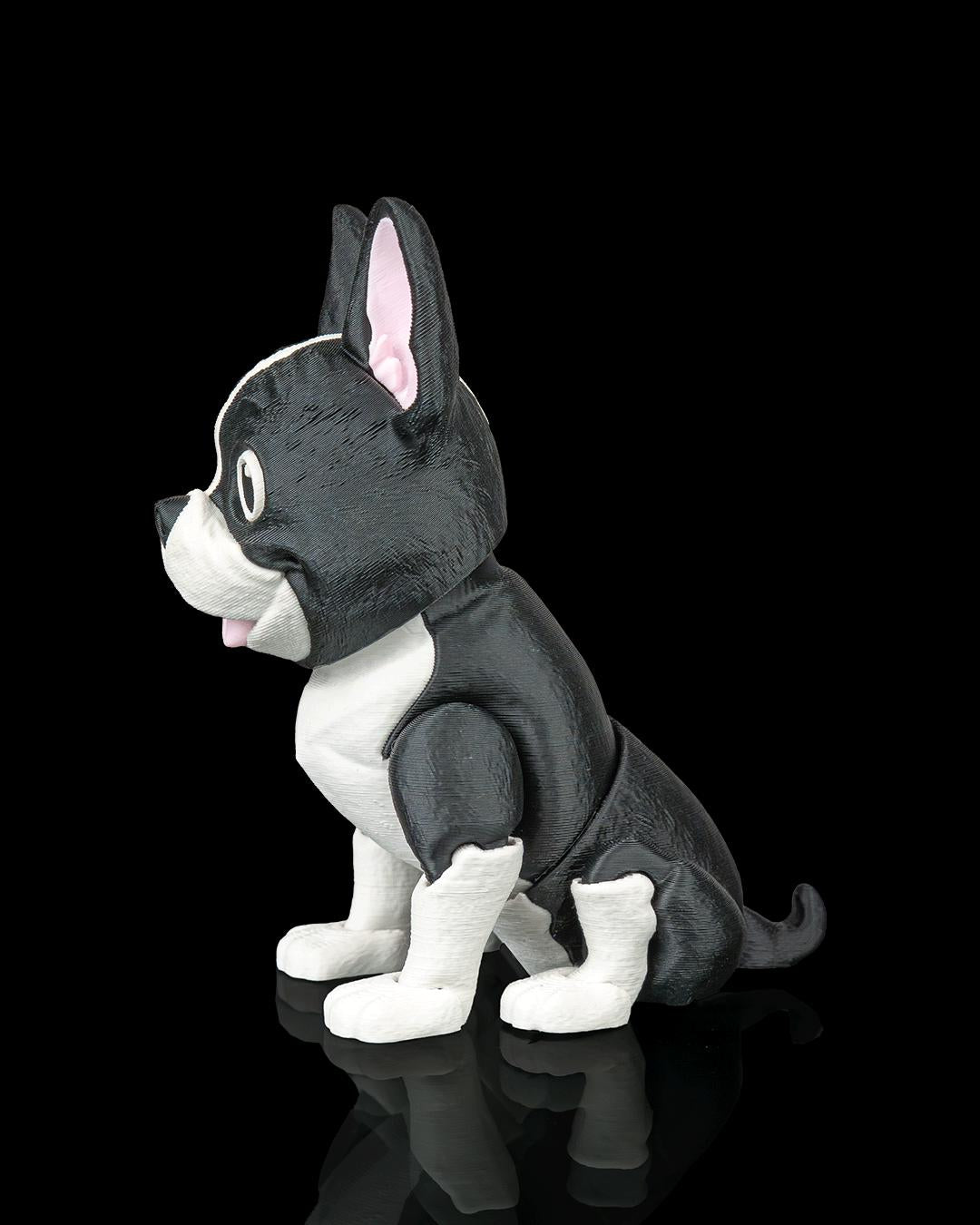Articulated French Bulldog Figurine, Flexible 3D Printed Fidget Dog Toy, Custom Color Desk Decor, Gift for Dog Mom & Frenchie Lover