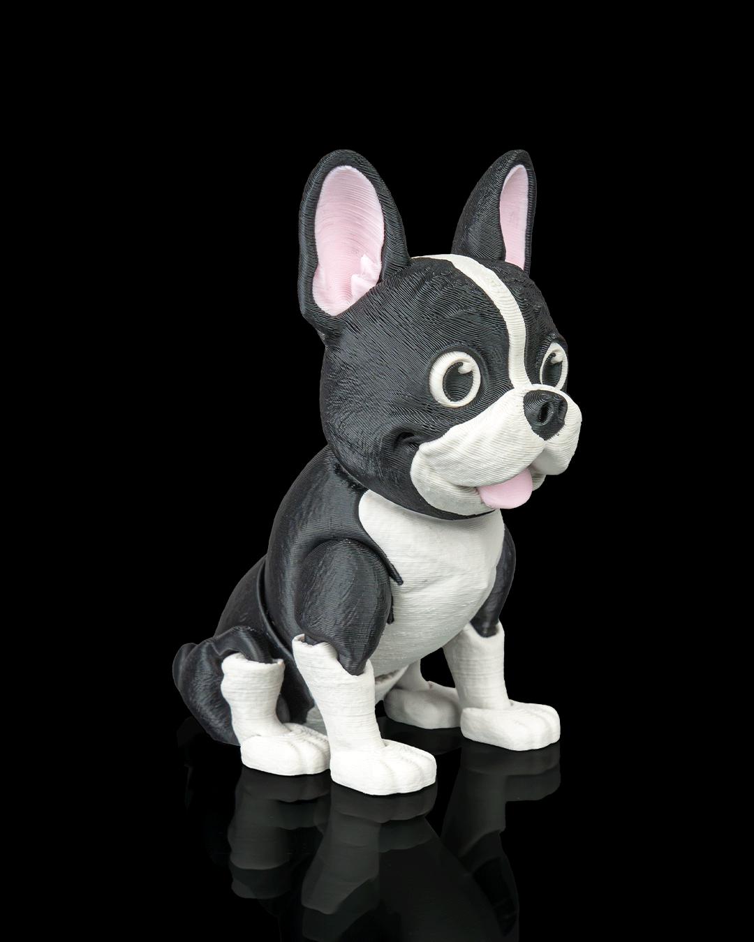 Articulated French Bulldog Figurine, Flexible 3D Printed Fidget Dog Toy, Custom Color Desk Decor, Gift for Dog Mom & Frenchie Lover