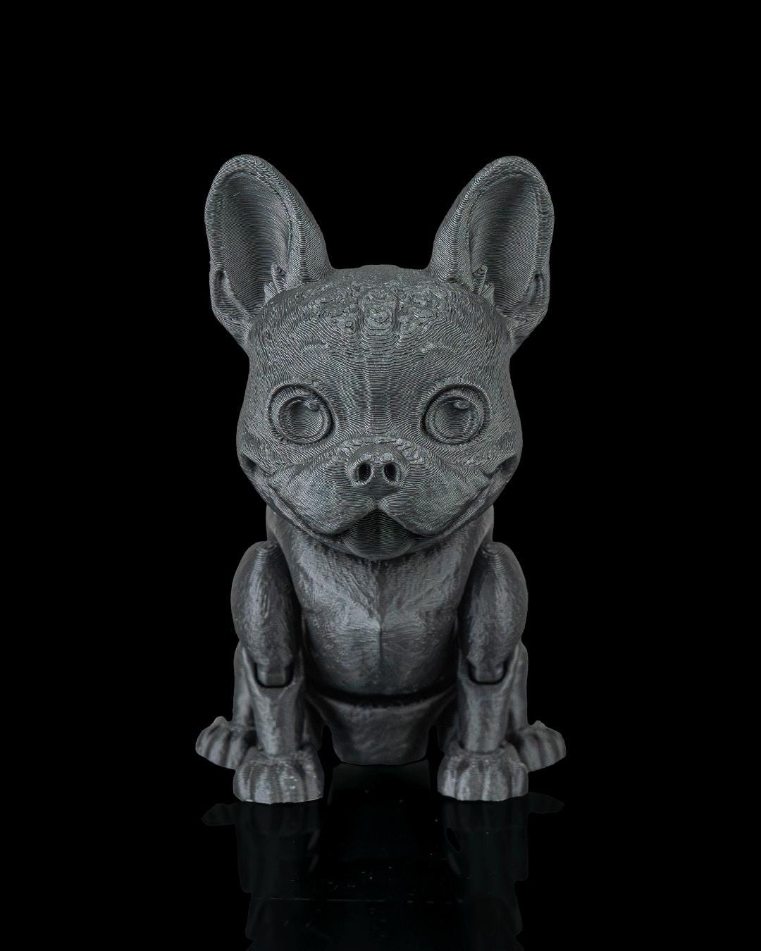 Articulated French Bulldog Figurine, Flexible 3D Printed Fidget Dog Toy, Custom Color Desk Decor, Gift for Dog Mom & Frenchie Lover