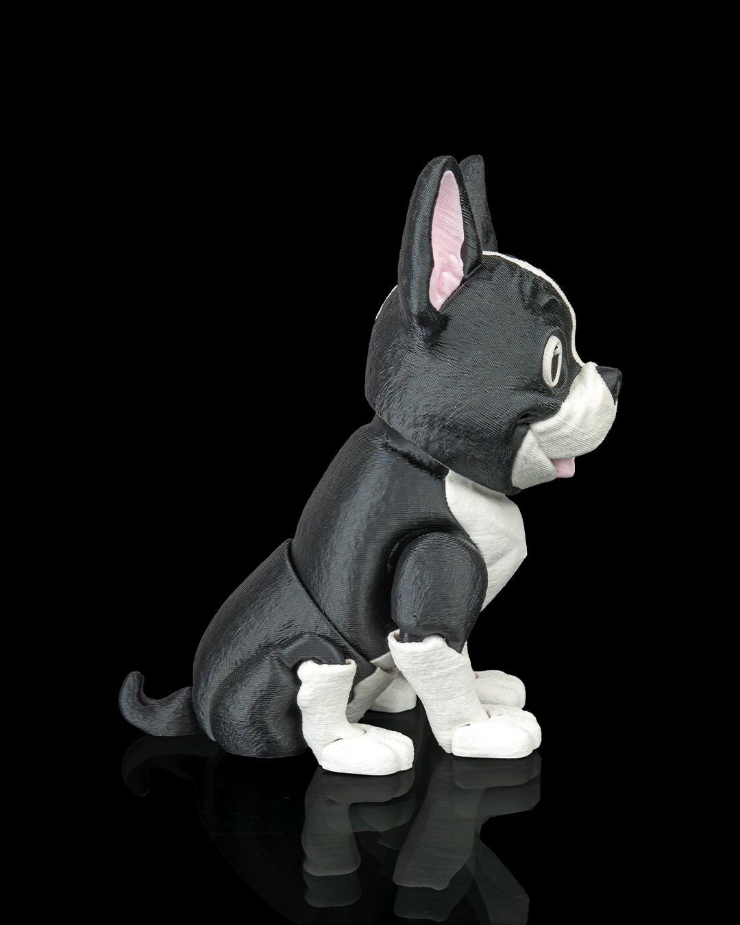 Articulated French Bulldog Figurine, Flexible 3D Printed Fidget Dog Toy, Custom Color Desk Decor, Gift for Dog Mom & Frenchie Lover