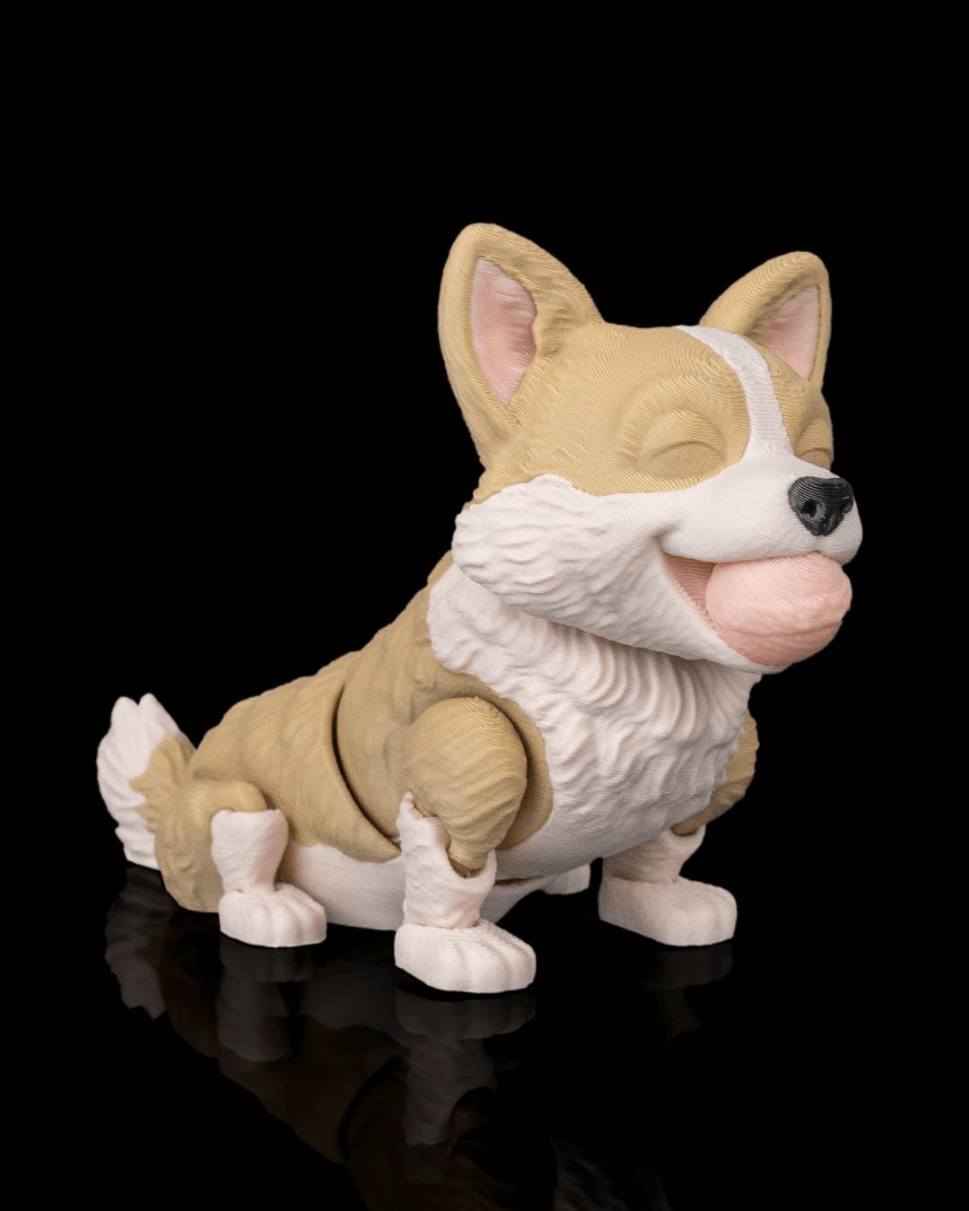 Articulated Corgi Figurine, Flexible 3D Printed Fidget Dog Toy, Custom Color Corgi Desk Decor, Gift for Dog Mom & Corgi Lover