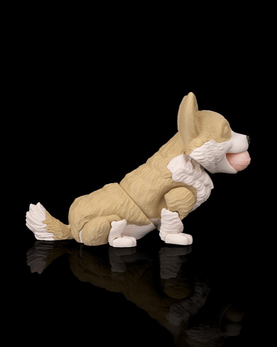 Articulated Corgi Figurine, Flexible 3D Printed Fidget Dog Toy, Custom Color Corgi Desk Decor, Gift for Dog Mom & Corgi Lover