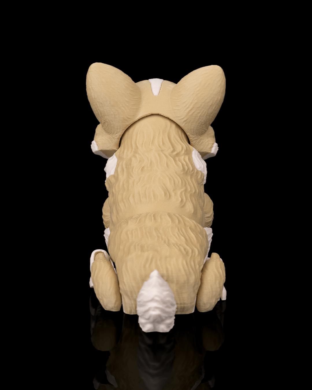 Articulated Corgi Figurine, Flexible 3D Printed Fidget Dog Toy, Custom Color Corgi Desk Decor, Gift for Dog Mom & Corgi Lover