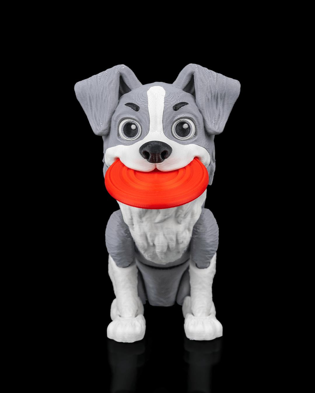 Articulated Border Collie Figurine, Flexible 3D Printed Fidget Dog Toy, Custom Color Desk Decor, Gift for Dog Mom & Collie Lover
