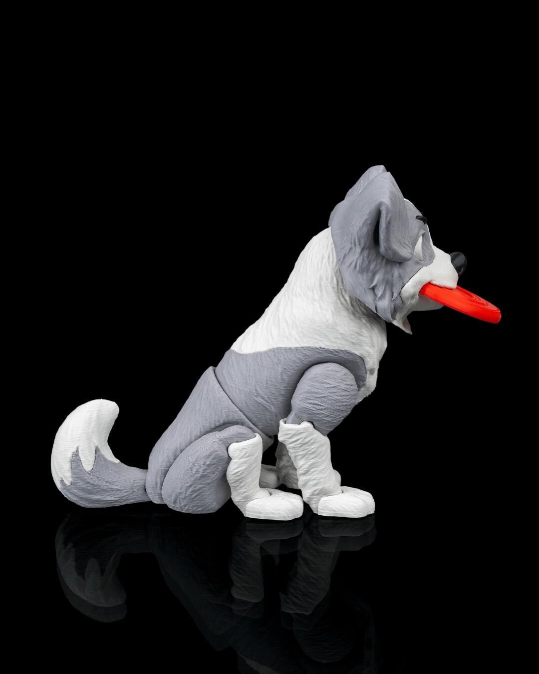Articulated Border Collie Figurine, Flexible 3D Printed Fidget Dog Toy, Custom Color Desk Decor, Gift for Dog Mom & Collie Lover