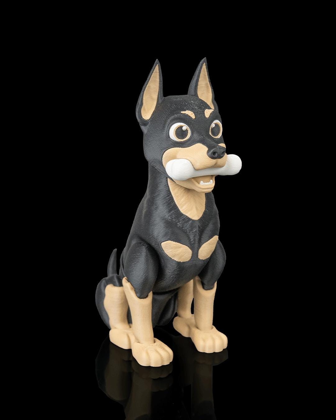 Articulated Dobermann Figurine, Flexible 3D Printed Fidget Dog Toy, Custom Color Dobermann Desk Decor, Gift for Dog Mom & Dobie Lover