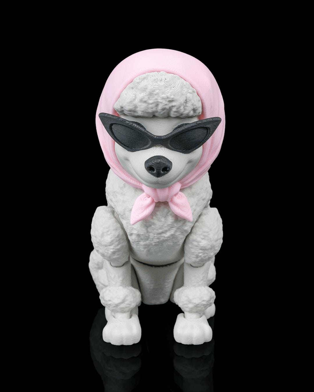 Articulated Poodle Figurine, Flexible 3D Printed Fidget Dog Toy, Custom Color Poodle Desk Decor, Gift for Dog Mom & Poodle Lover