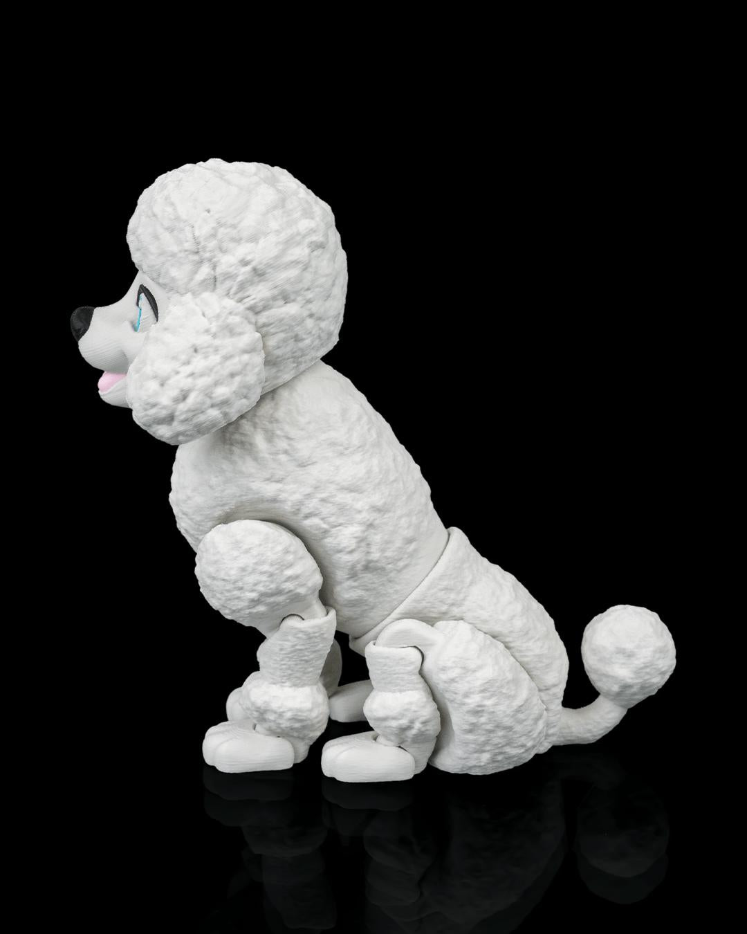 Articulated Poodle Figurine, Flexible 3D Printed Fidget Dog Toy, Custom Color Poodle Desk Decor, Gift for Dog Mom & Poodle Lover