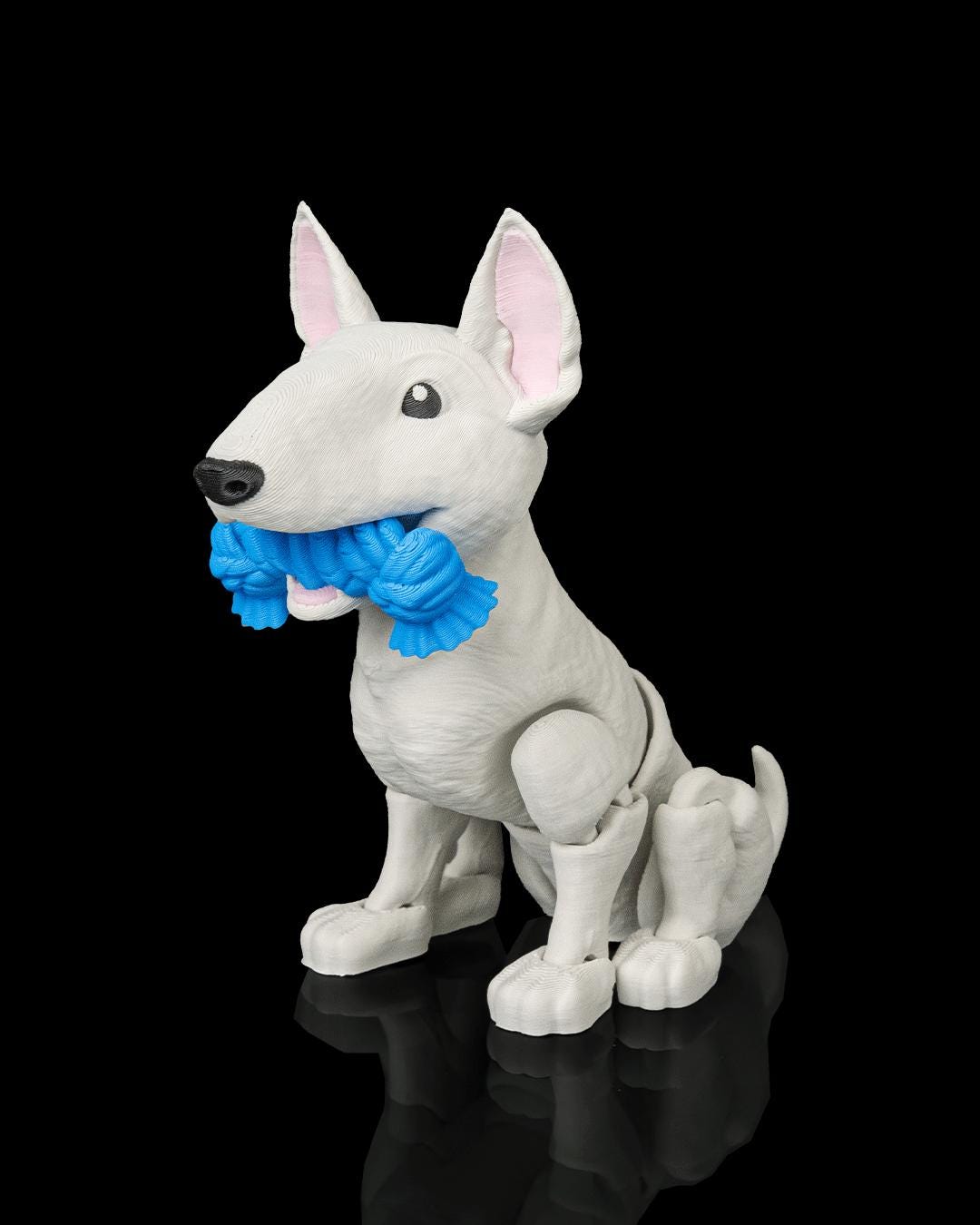 Articulated Bull Terrier Figurine, Flexible 3D Printed Fidget Dog Toy, Custom Color Desk Decor, Gift for Dog Mom & Bull Terrier Lover