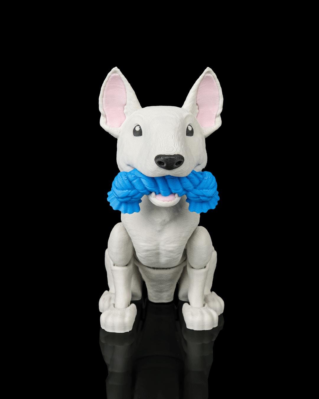 Articulated Bull Terrier Figurine, Flexible 3D Printed Fidget Dog Toy, Custom Color Desk Decor, Gift for Dog Mom & Bull Terrier Lover
