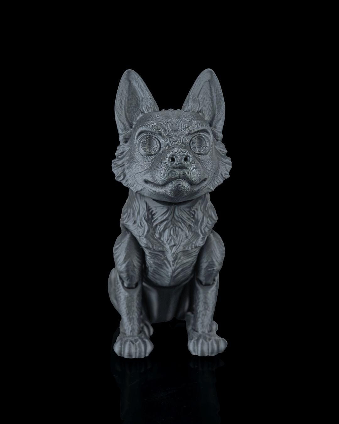 Articulated German Shepherd Figurine, Flexible 3D Printed Fidget Dog Toy, Custom Color Desk Decor, Gift for Dog Mom & GSD Lover