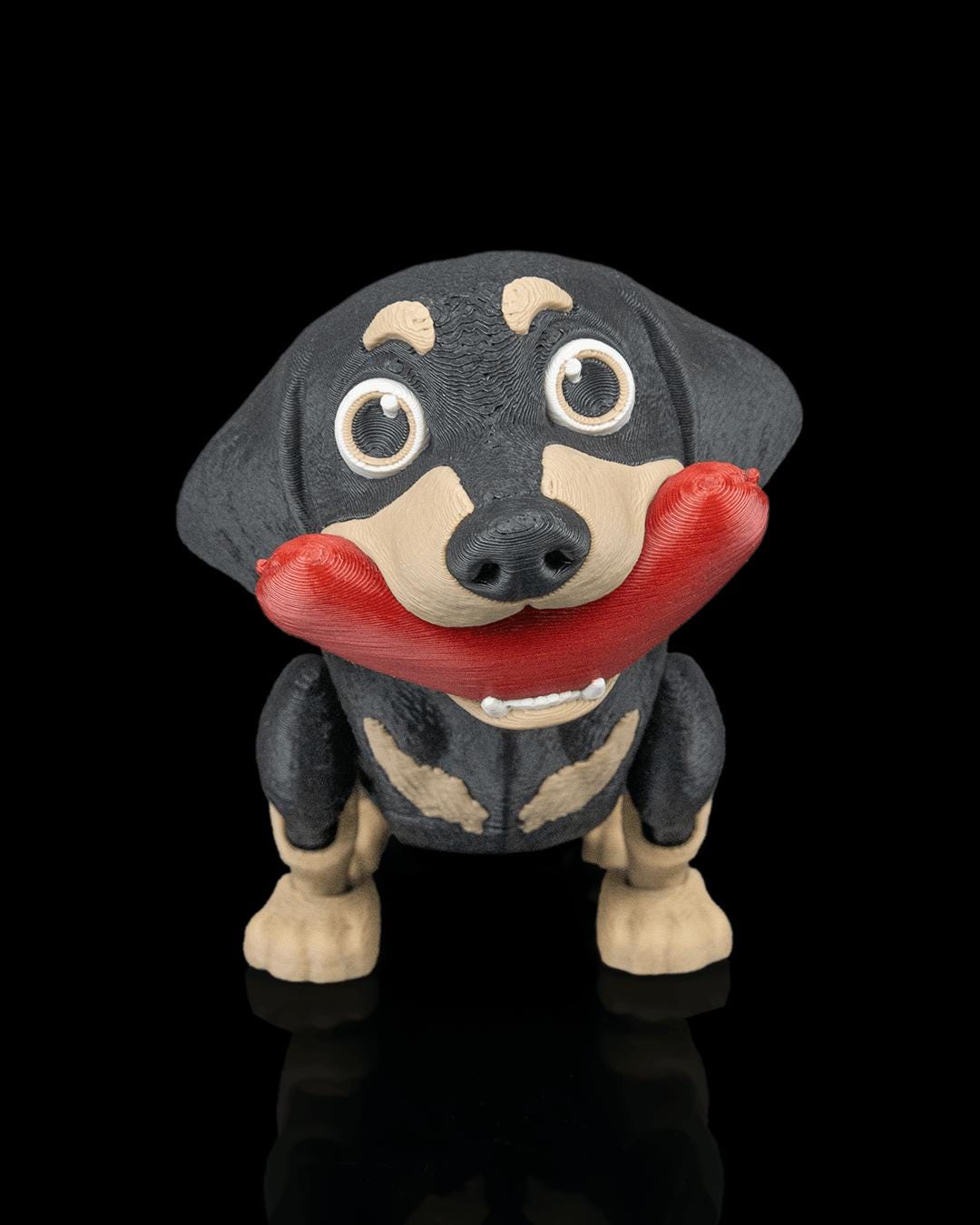 Articulated Dachshund Figurine, Flexible 3D Printed Fidget Dog Toy, Custom Color Dachshund Desk Decor, Gift for Dog Mom & Dachshund Lover