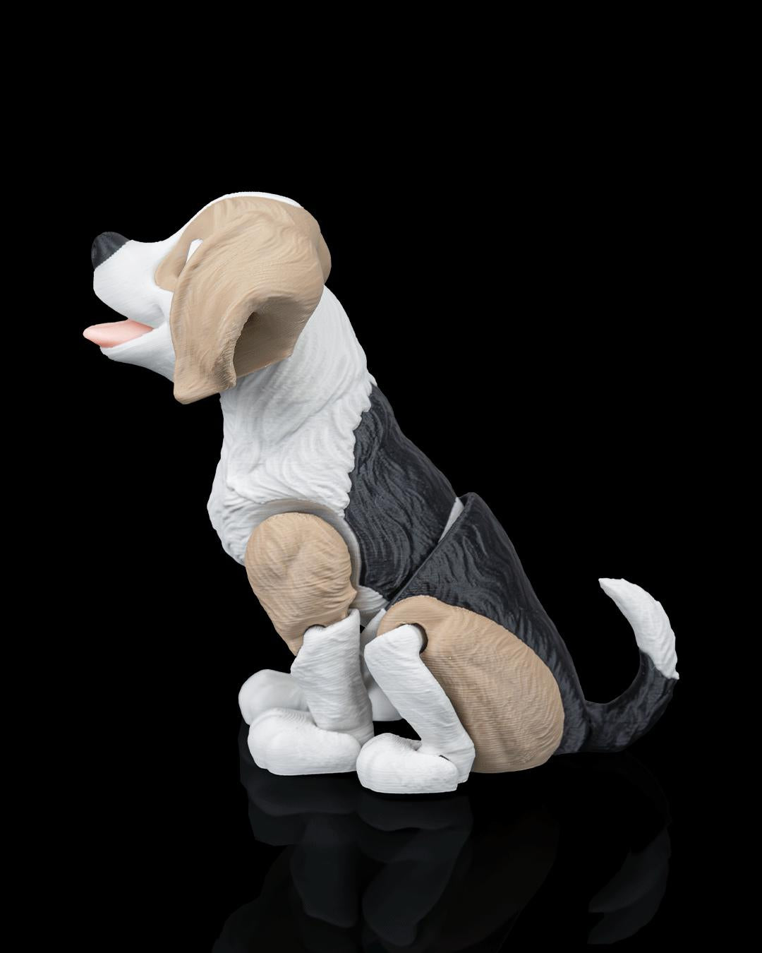 Articulated Beagle Figurine, Flexible 3D Printed Fidget Dog Toy, Custom Color Beagle Desk Decor, Gift for Dog Mom & Beagle Lover
