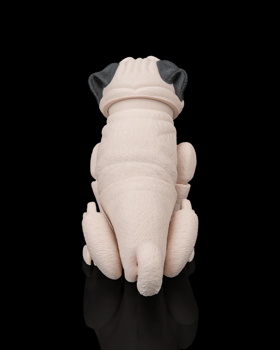 Articulated Pug Figurine, Flexible 3D Printed Fidget Dog Toy, Custom Color Pug Desk Decor, Gift for Dog Mom & Pug Lover