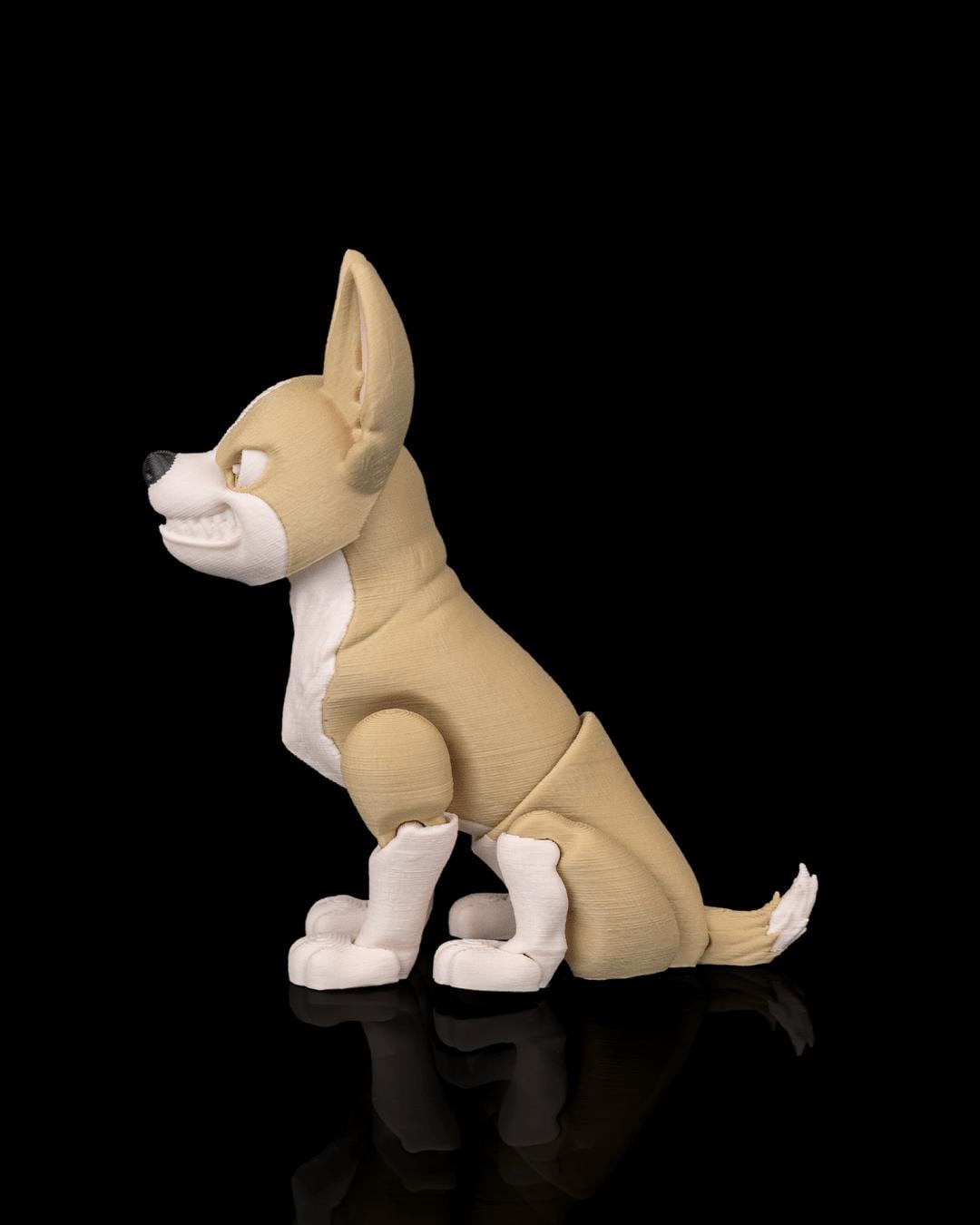 Articulated Chihuahua Figurine, Flexible 3D Printed Fidget Dog Toy, Custom Color Chihuahua Desk Decor, Gift for Dog Mom & Chihuahua Lover