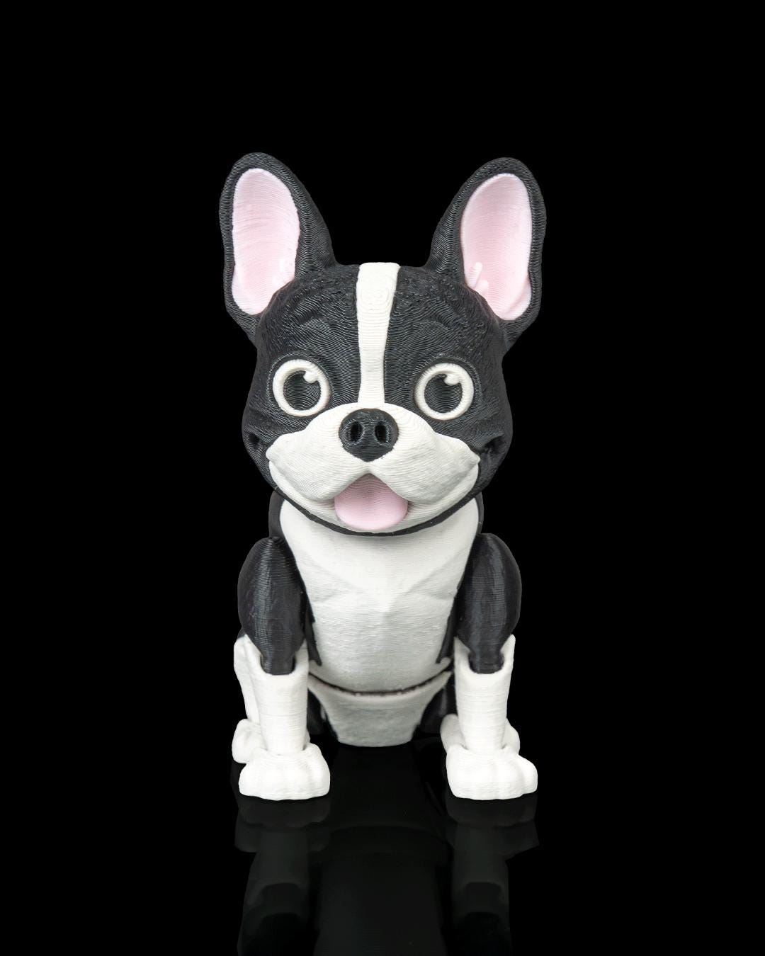 Articulated French Bulldog Figurine, Flexible 3D Printed Fidget Dog Toy, Custom Color Desk Decor, Gift for Dog Mom & Frenchie Lover