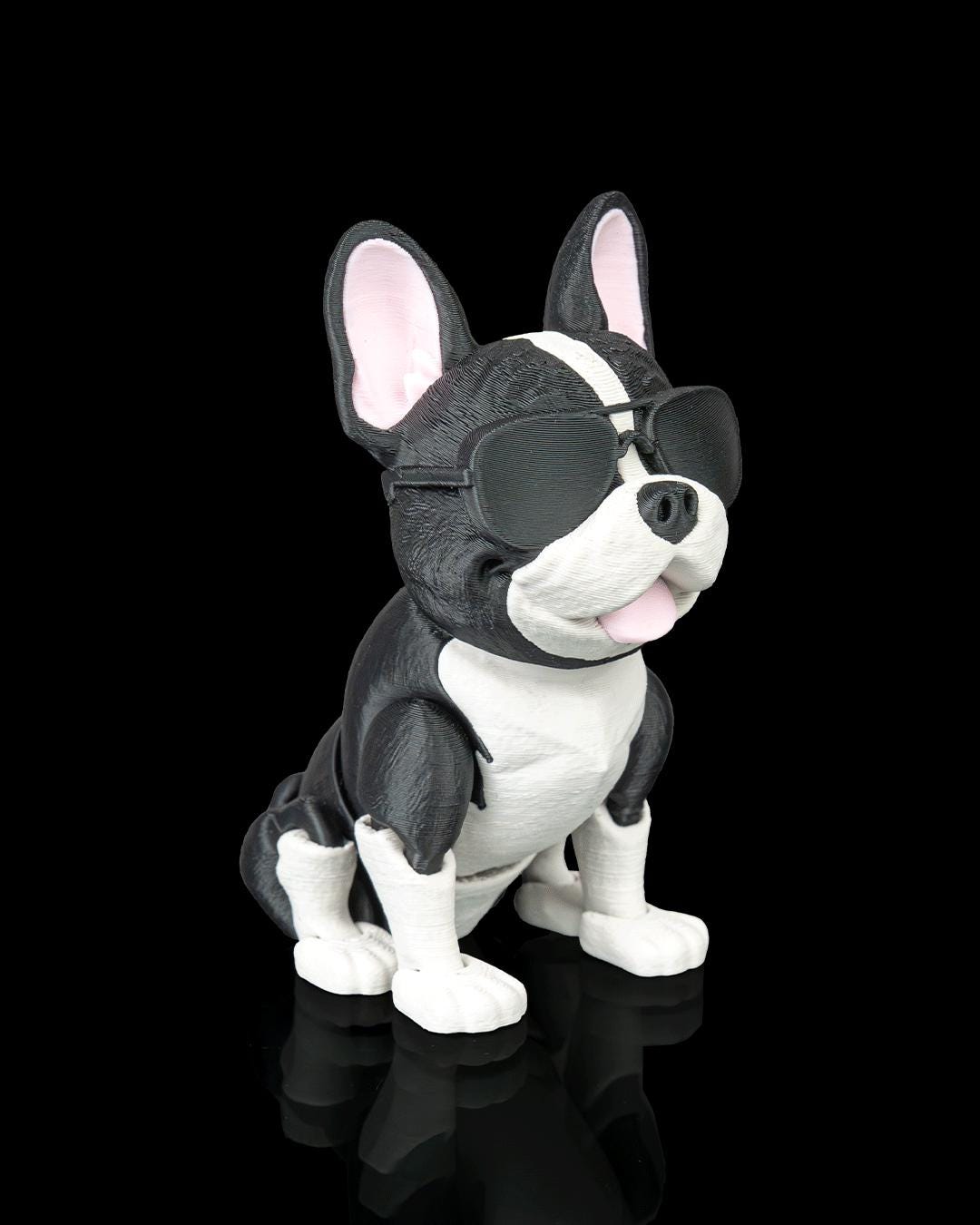 Articulated French Bulldog Figurine, Flexible 3D Printed Fidget Dog Toy, Custom Color Desk Decor, Gift for Dog Mom & Frenchie Lover