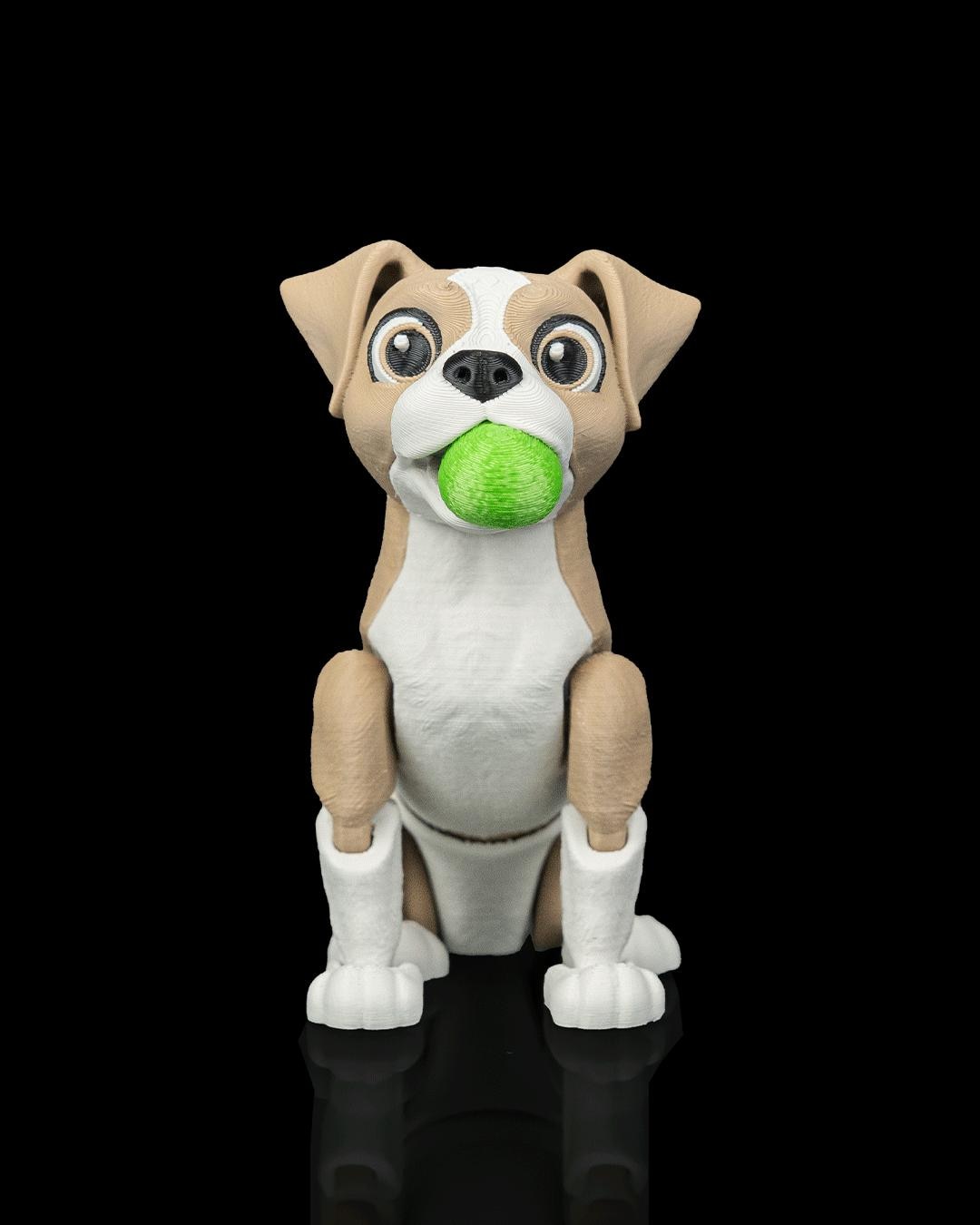 Articulated Boxer Figurine, Flexible 3D Printed Fidget Dog Toy, Custom Color Boxer Desk Decor, Gift for Dog Mom & Boxer Lover