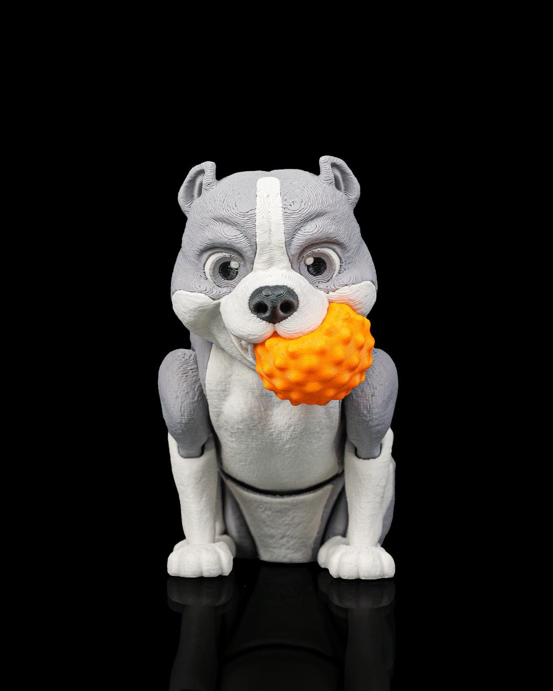 Articulated American Bully Figurine, Flexible 3D Printed Fidget Dog Toy, Custom Color Desk Decor, Gift for Dog Mom & Bully Lover