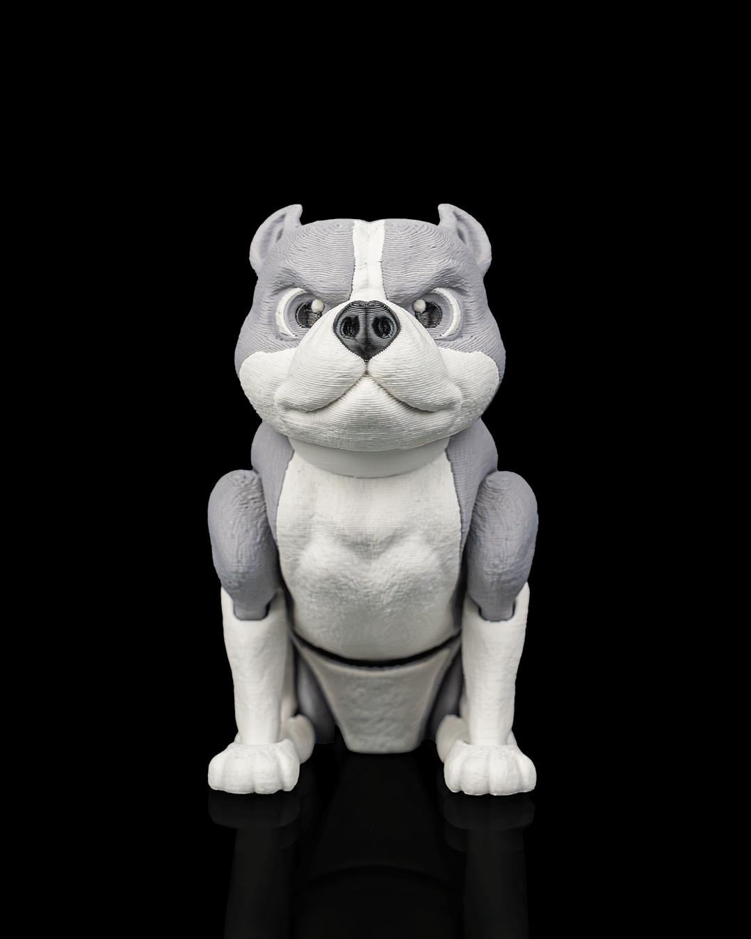 Articulated American Bully Figurine, Flexible 3D Printed Fidget Dog Toy, Custom Color Desk Decor, Gift for Dog Mom & Bully Lover