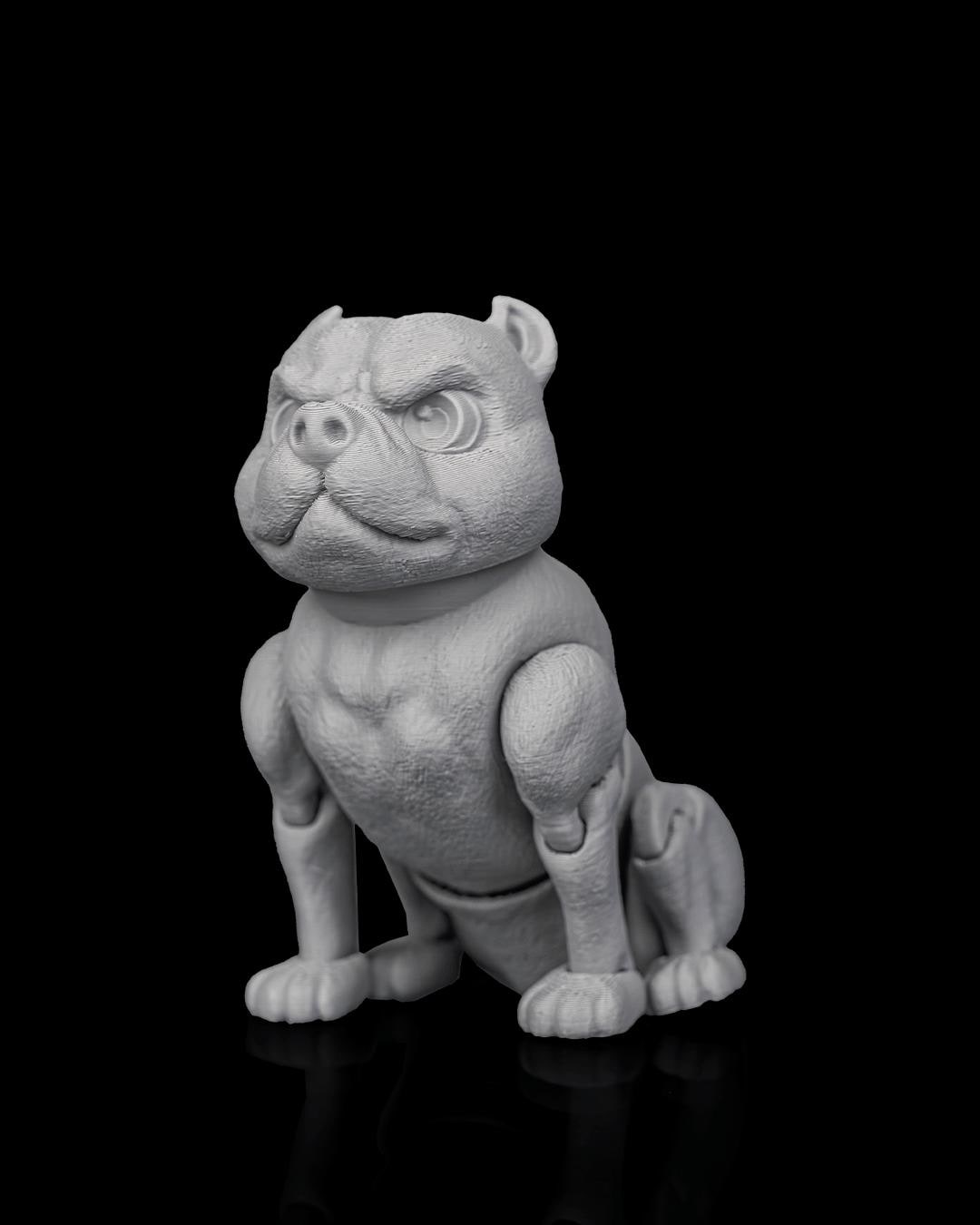 Articulated American Bully Figurine, Flexible 3D Printed Fidget Dog Toy, Custom Color Desk Decor, Gift for Dog Mom & Bully Lover