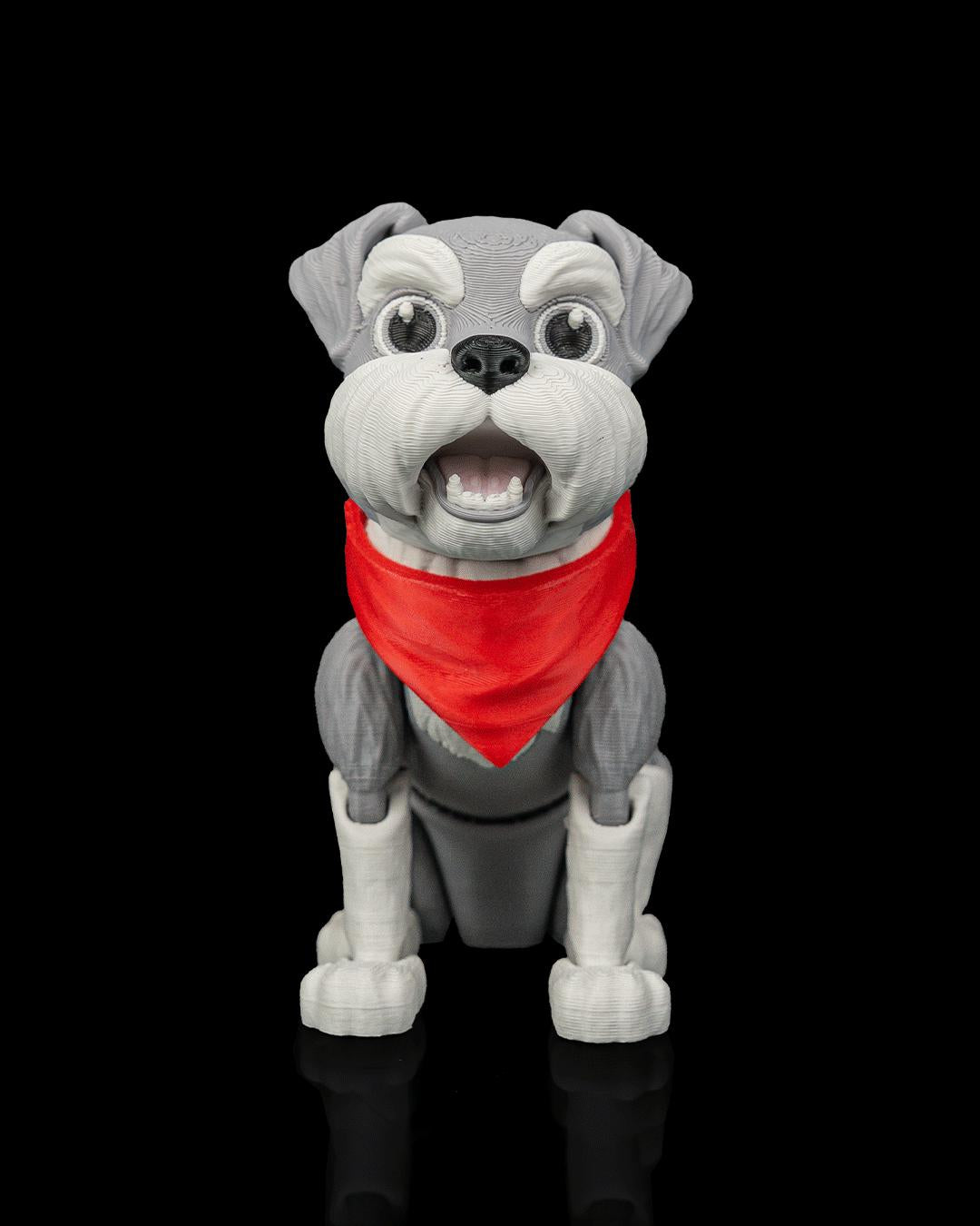 Articulated Schnauzer Figurine, Flexible 3D Printed Fidget Dog Toy, Custom Color Schnauzer Desk Decor, Gift for Dog Mom & Schnauzer Lover