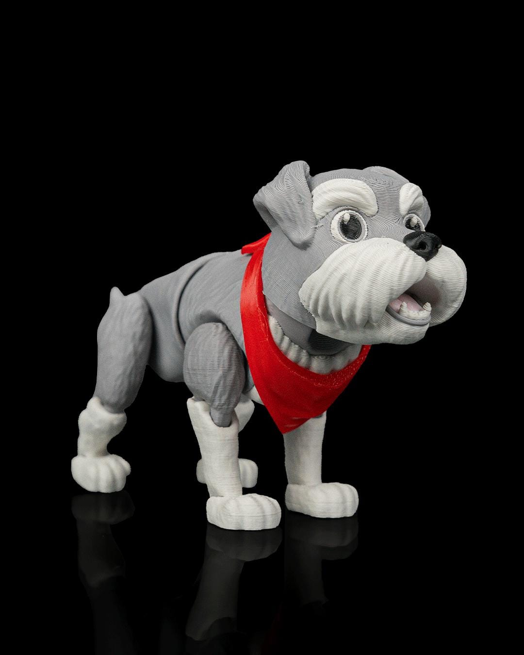 Articulated Schnauzer Figurine, Flexible 3D Printed Fidget Dog Toy, Custom Color Schnauzer Desk Decor, Gift for Dog Mom & Schnauzer Lover