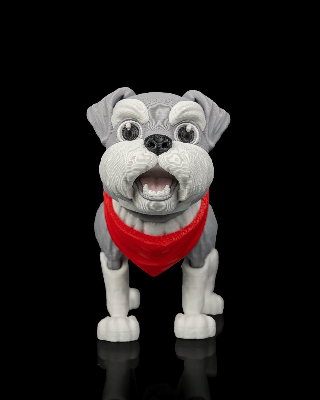 Articulated Schnauzer Figurine, Flexible 3D Printed Fidget Dog Toy, Custom Color Schnauzer Desk Decor, Gift for Dog Mom & Schnauzer Lover