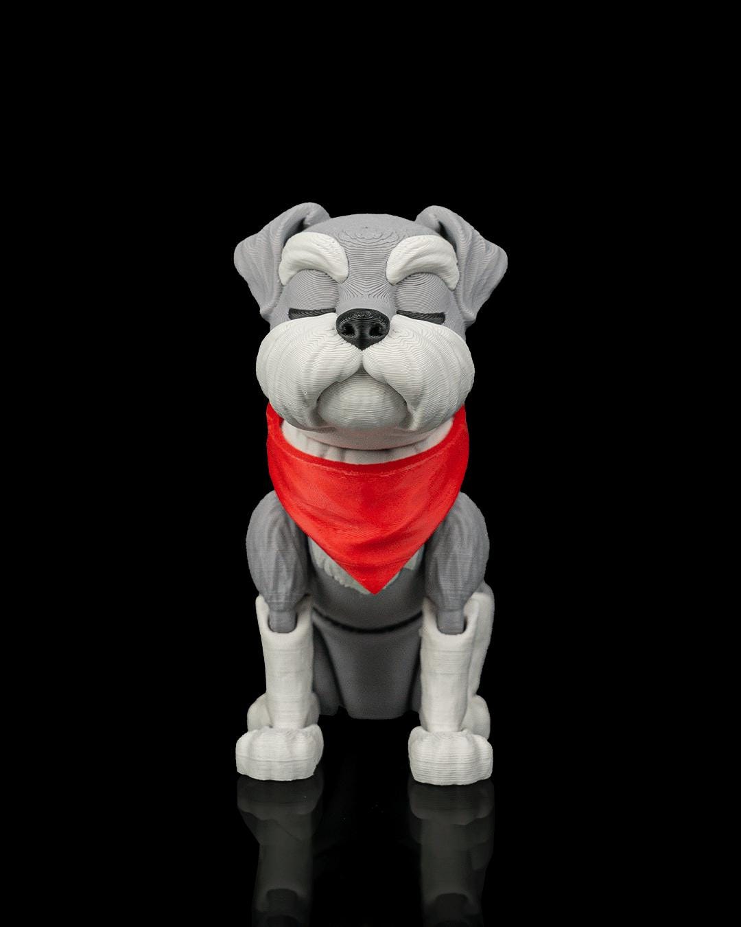 Articulated Schnauzer Figurine, Flexible 3D Printed Fidget Dog Toy, Custom Color Schnauzer Desk Decor, Gift for Dog Mom & Schnauzer Lover